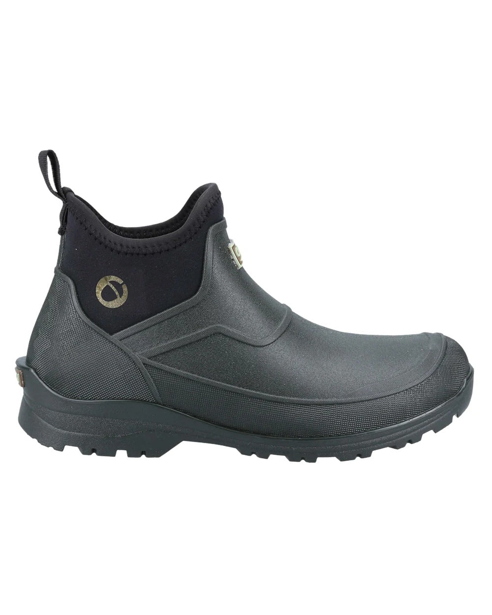 Black coloured Cotswold Coleford Wellington Boots on white background