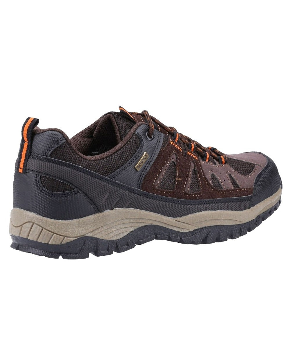 Brown coloured Cotswold Mens Maisemore Low Hiking Shoes on white background