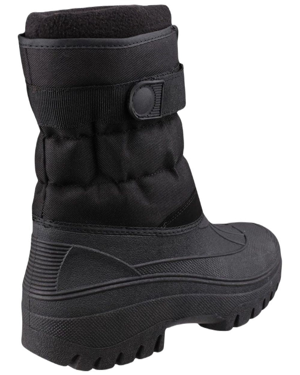 Black coloured Cotswold Mens Chase Zip Up Winter Boots on white background