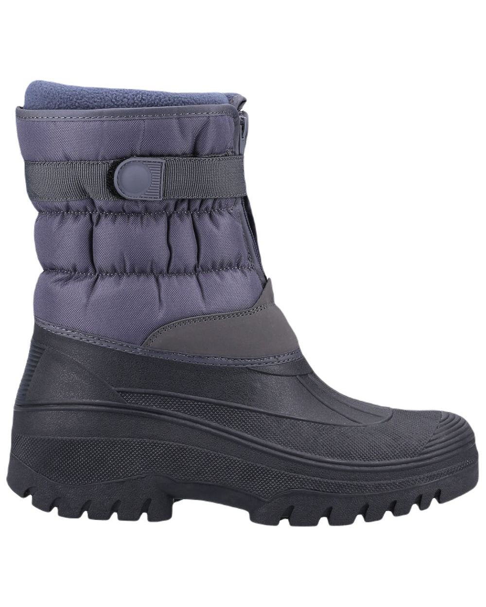 Grey coloured Cotswold Mens Chase Zip Up Winter Boots on white background
