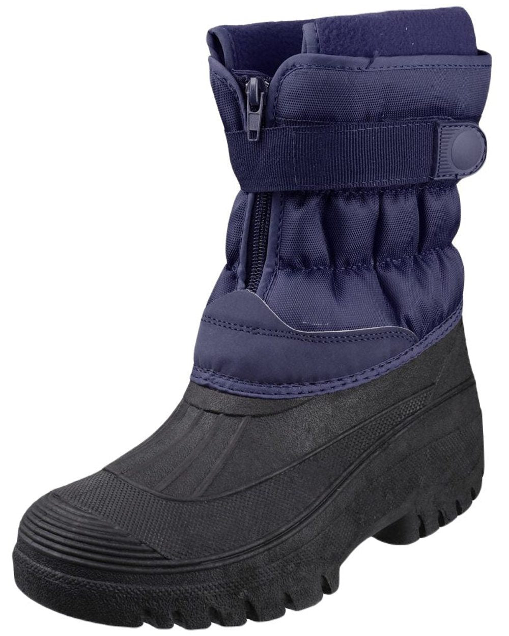 Navy coloured Cotswold Mens Chase Zip Up Winter Boots on white background