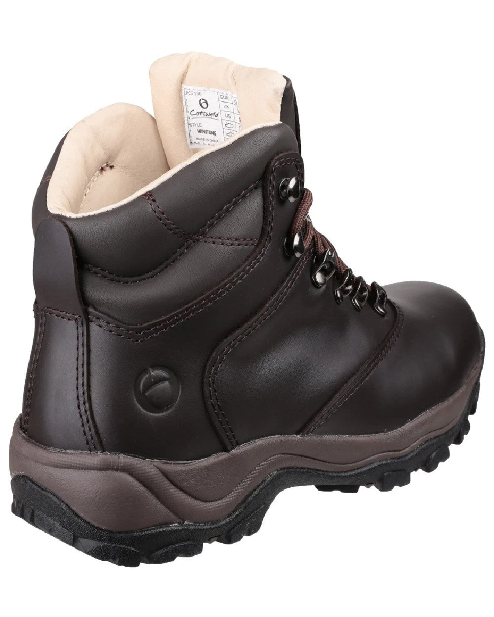 Brown coloured Cotswold Mens Winstone Boots on white background