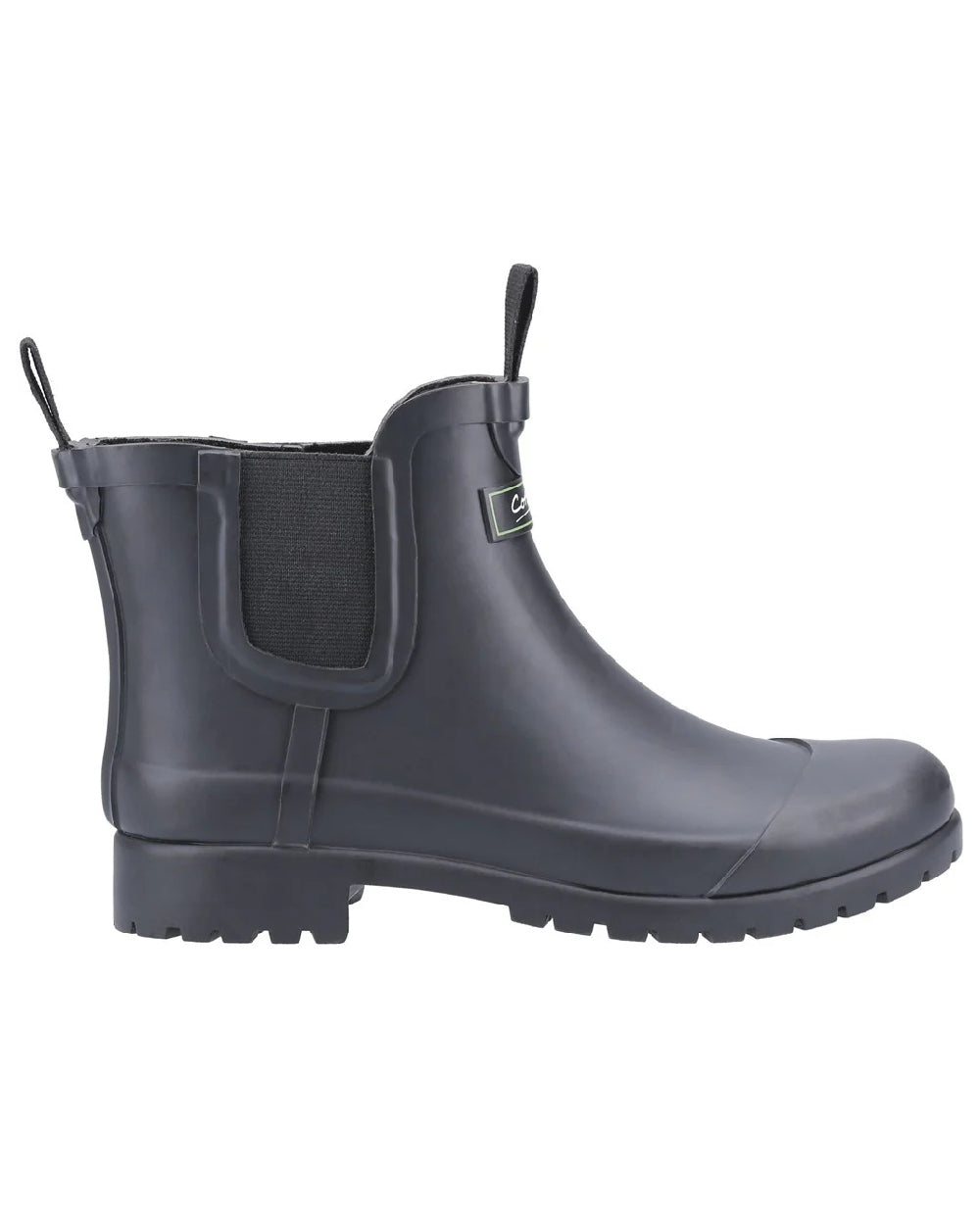 Black coloured Cotswold Womens Blenheim Waterproof Ankle Boots on white background
