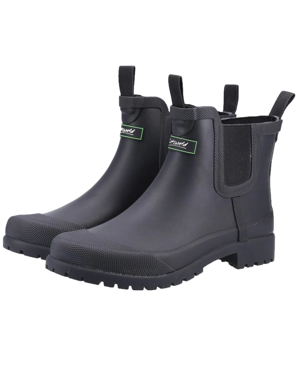 Black coloured Cotswold Womens Blenheim Waterproof Ankle Boots on white background