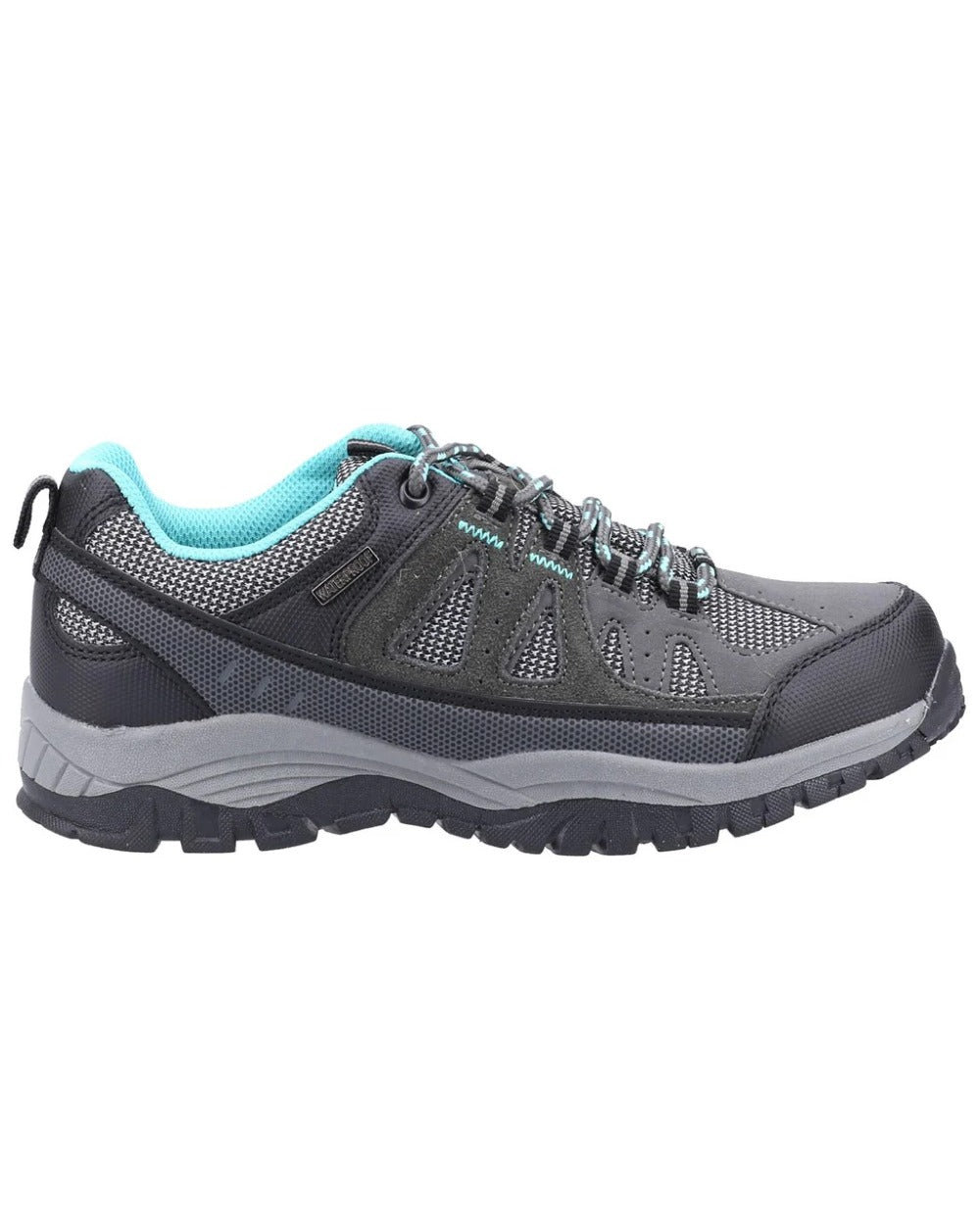Grey coloured Cotswold Womens Maisemore Low Hiking Shoes on white background