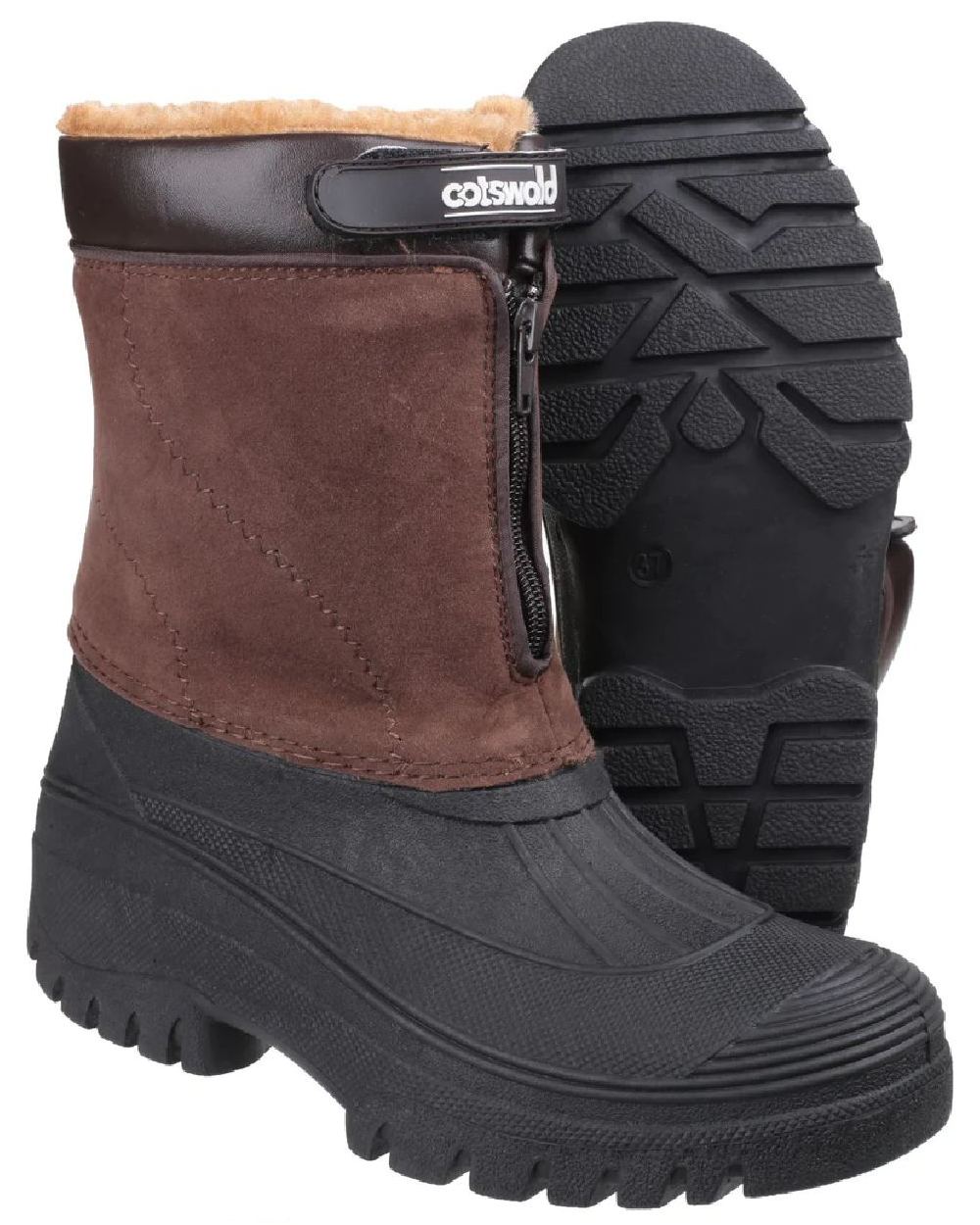 Brown coloured Cotswold Womens Venture Waterproof Winter Boots on white background
