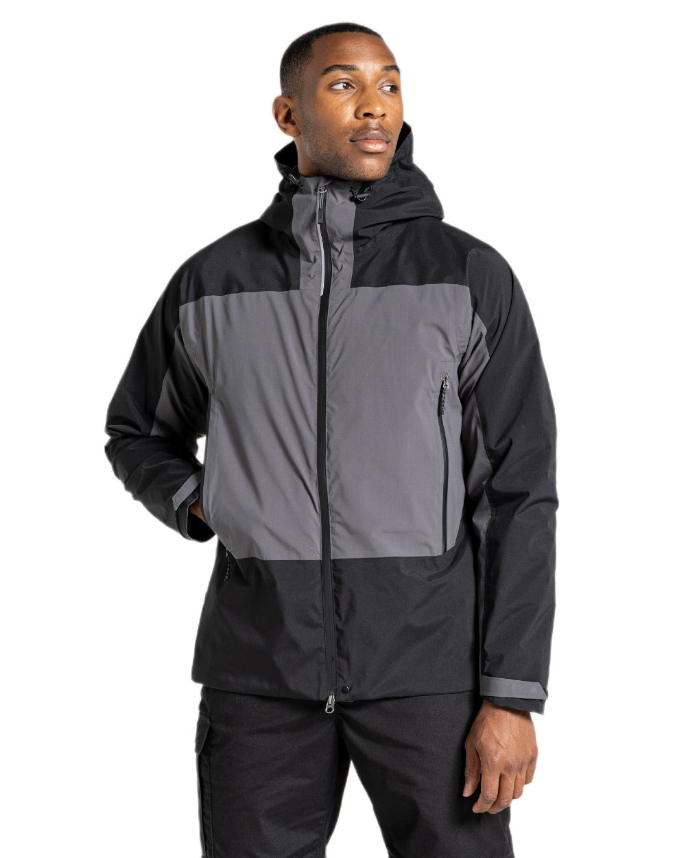 Carbon Grey Black Coloured Craghoppers Expert Active Jacket on white background