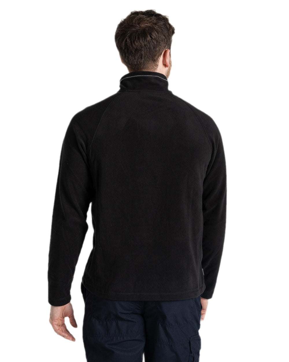 Black Coloured Craghoppers Mens Expert Corey 200 Fleece Half Zip Sweater on white background