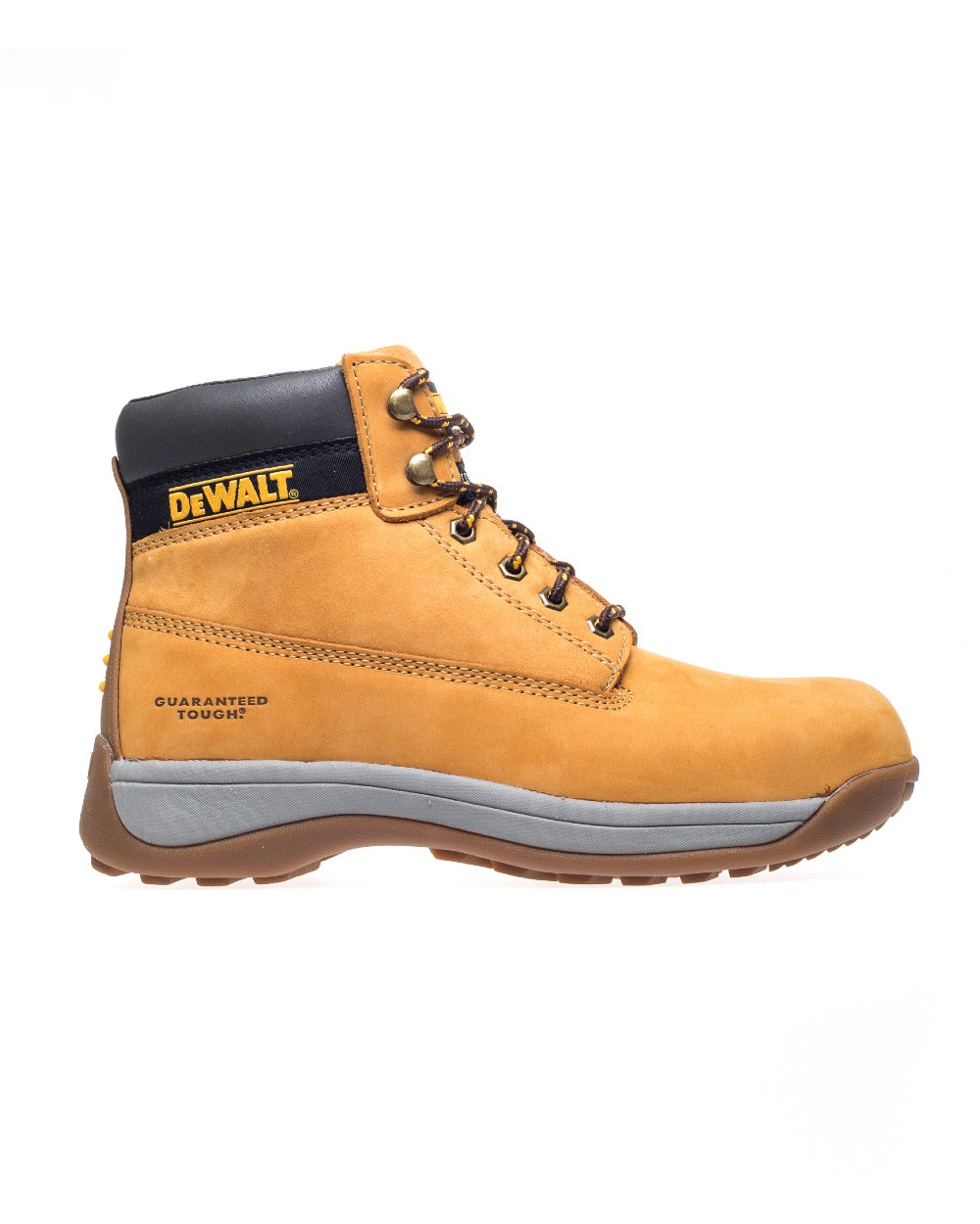 Beige Coloured DeWalt Apprentice Nubuck Safety Hiker Boots on white background