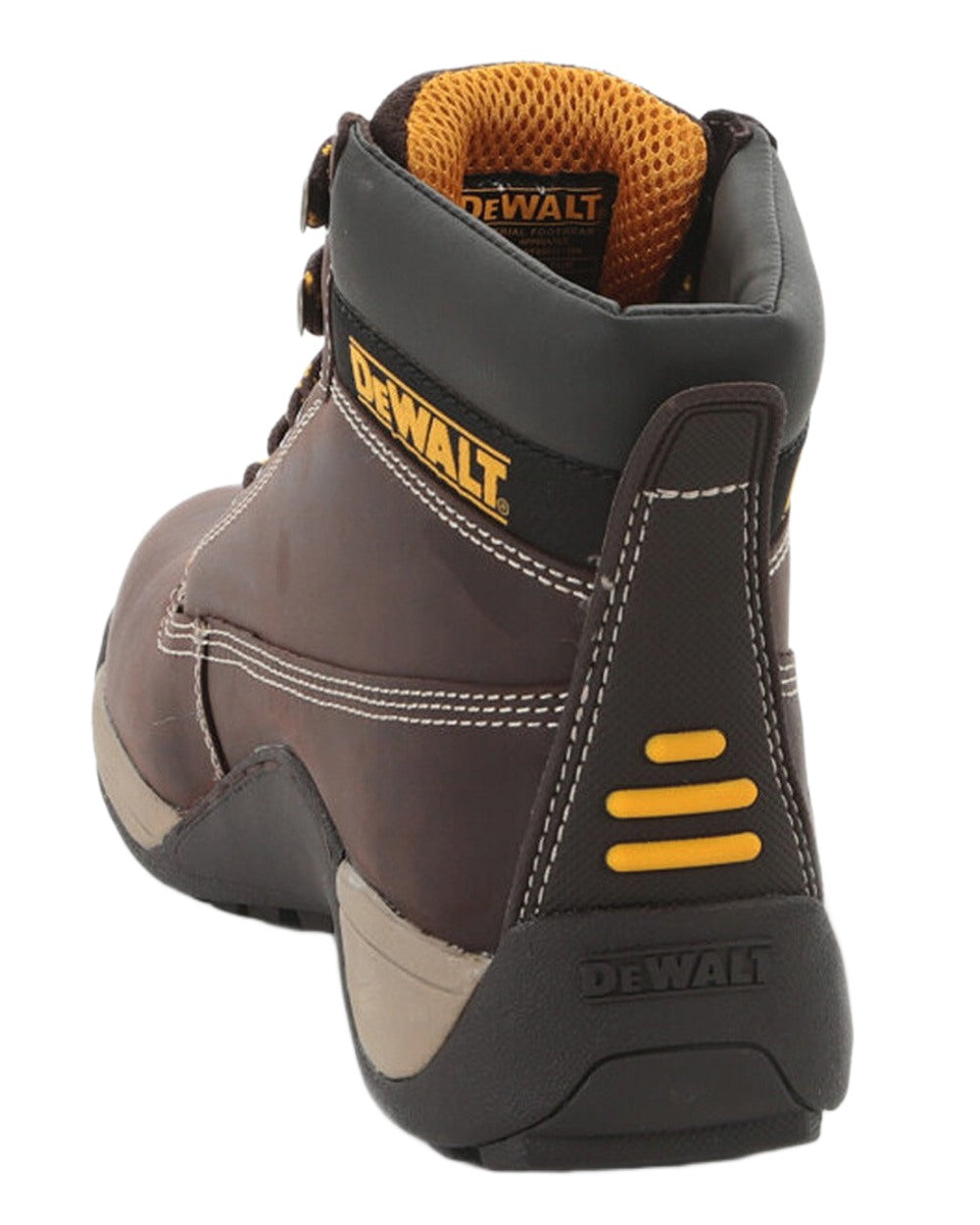 Brown Coloured DeWalt Apprentice Nubuck Safety Hiker Boots on white background