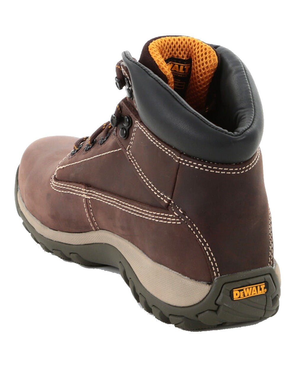 Brown Coloured DeWalt Hammer Non-Metallic Safety Boot on white background