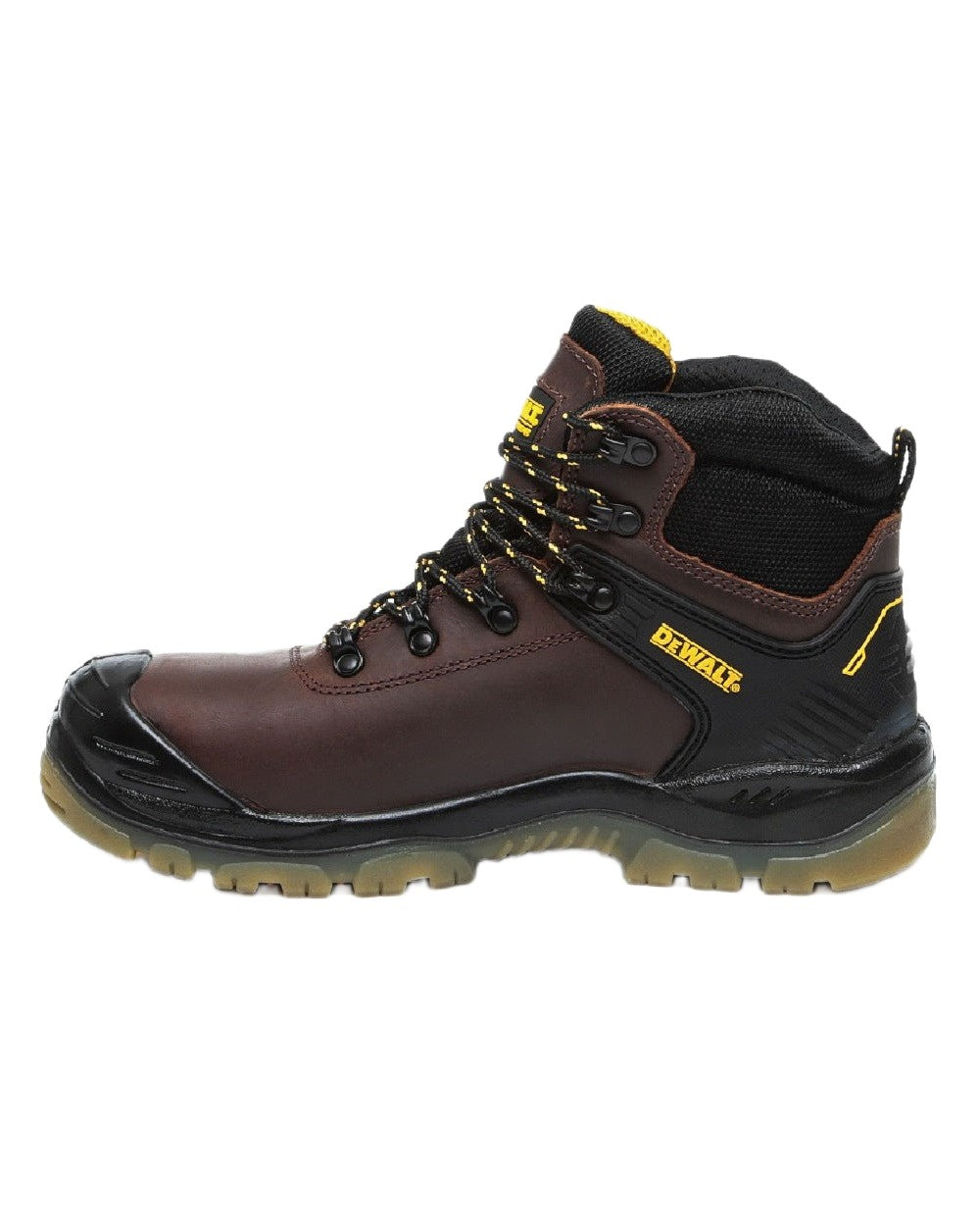 Brown Coloured DeWalt Newark Waterproof Safety Hiker Boots on white background