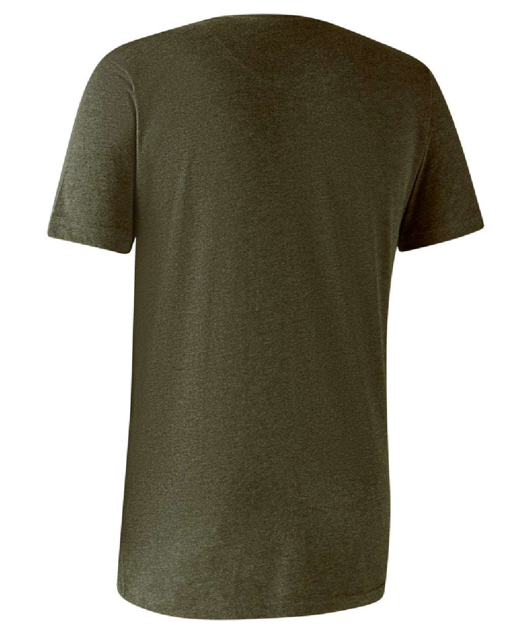 Adventure Green Melange coloured Deerhunter Basic 2-Pack T-Shirt on white background