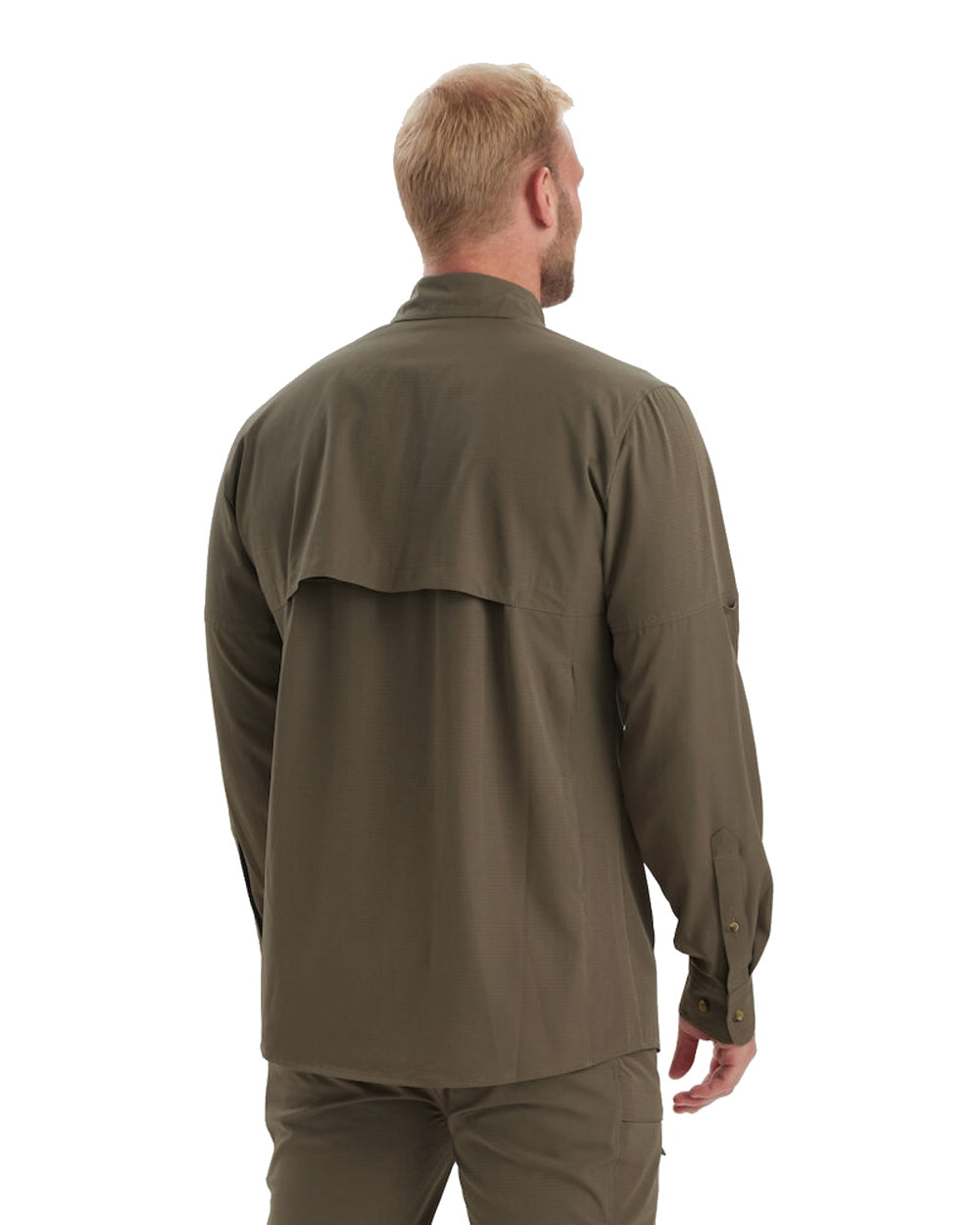 Stone Grey coloured Deerhunter Canopy Shirt on white background