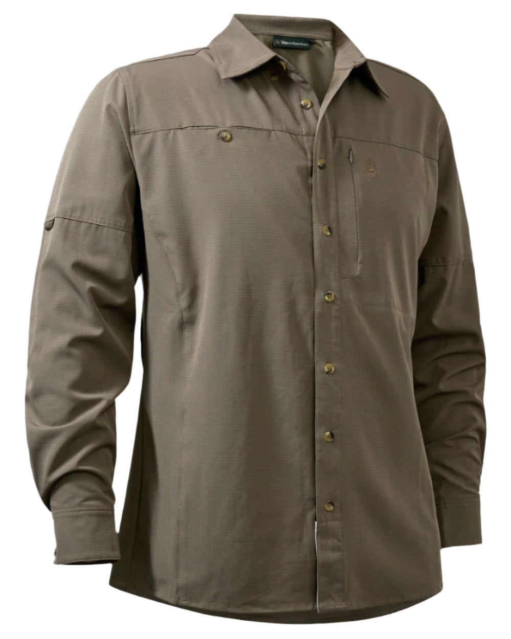 Stone Grey coloured Deerhunter Canopy Shirt on White background