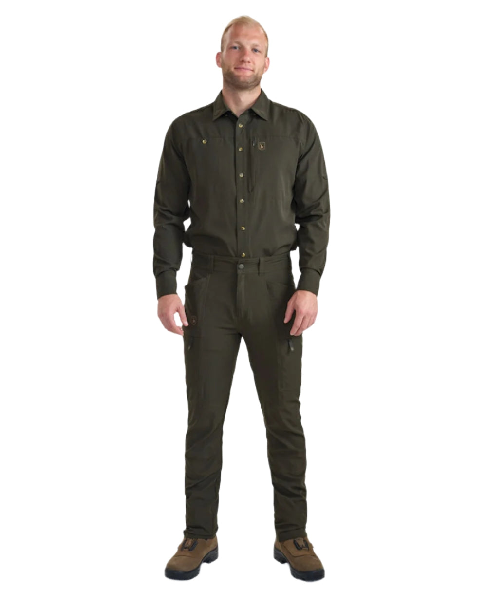 Forest Green coloured Deerhunter Canopy Trousers on white background