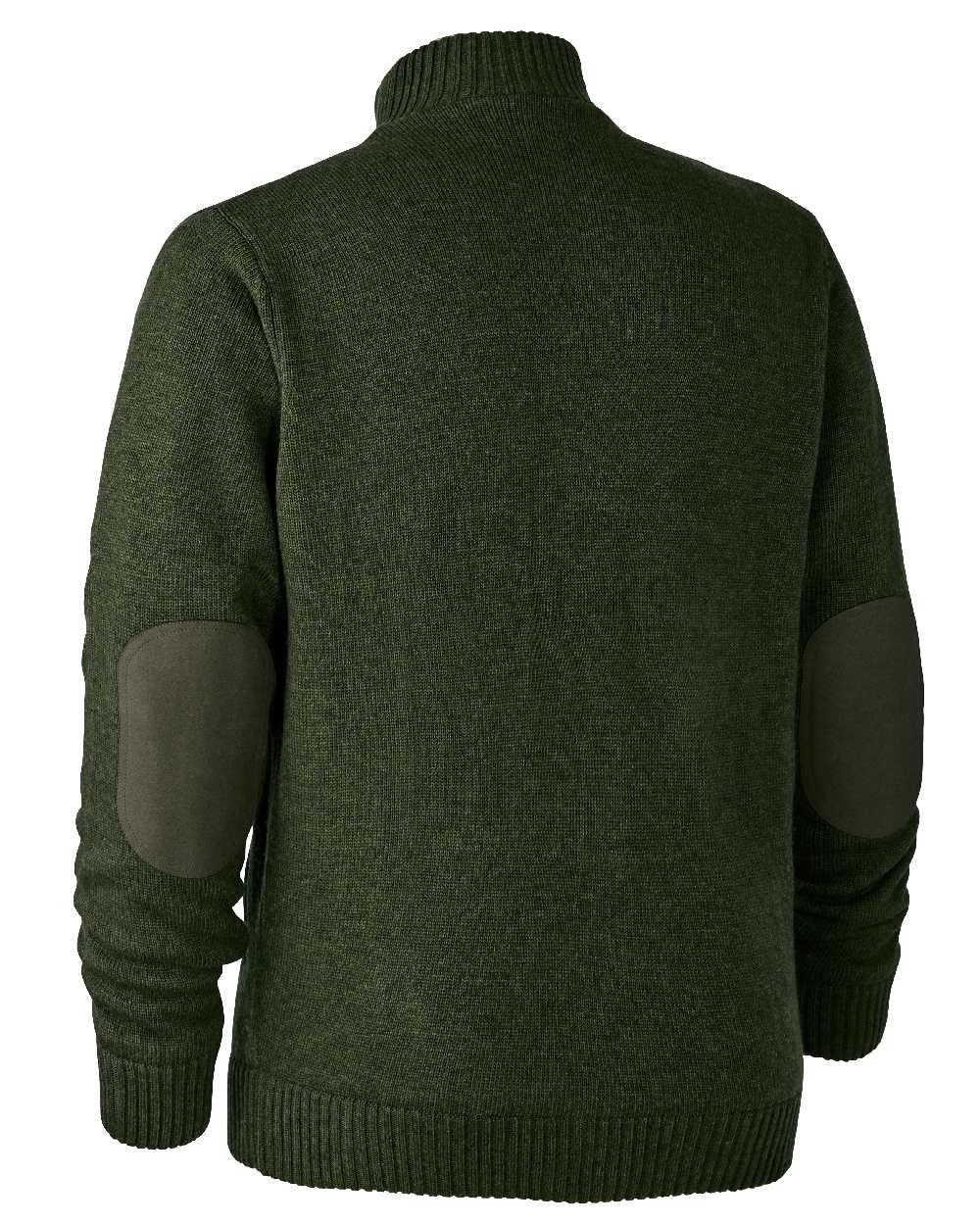 Green Melange coloured Deerhunter Carlisle Knit Cardigan With Stormliner on white background