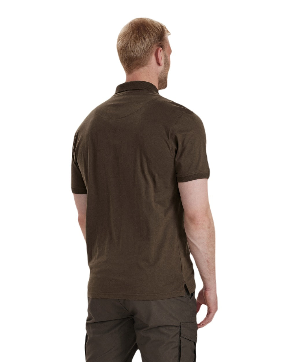 Brown Leaf coloured Deerhunter Christian Polo Shirt on white background
