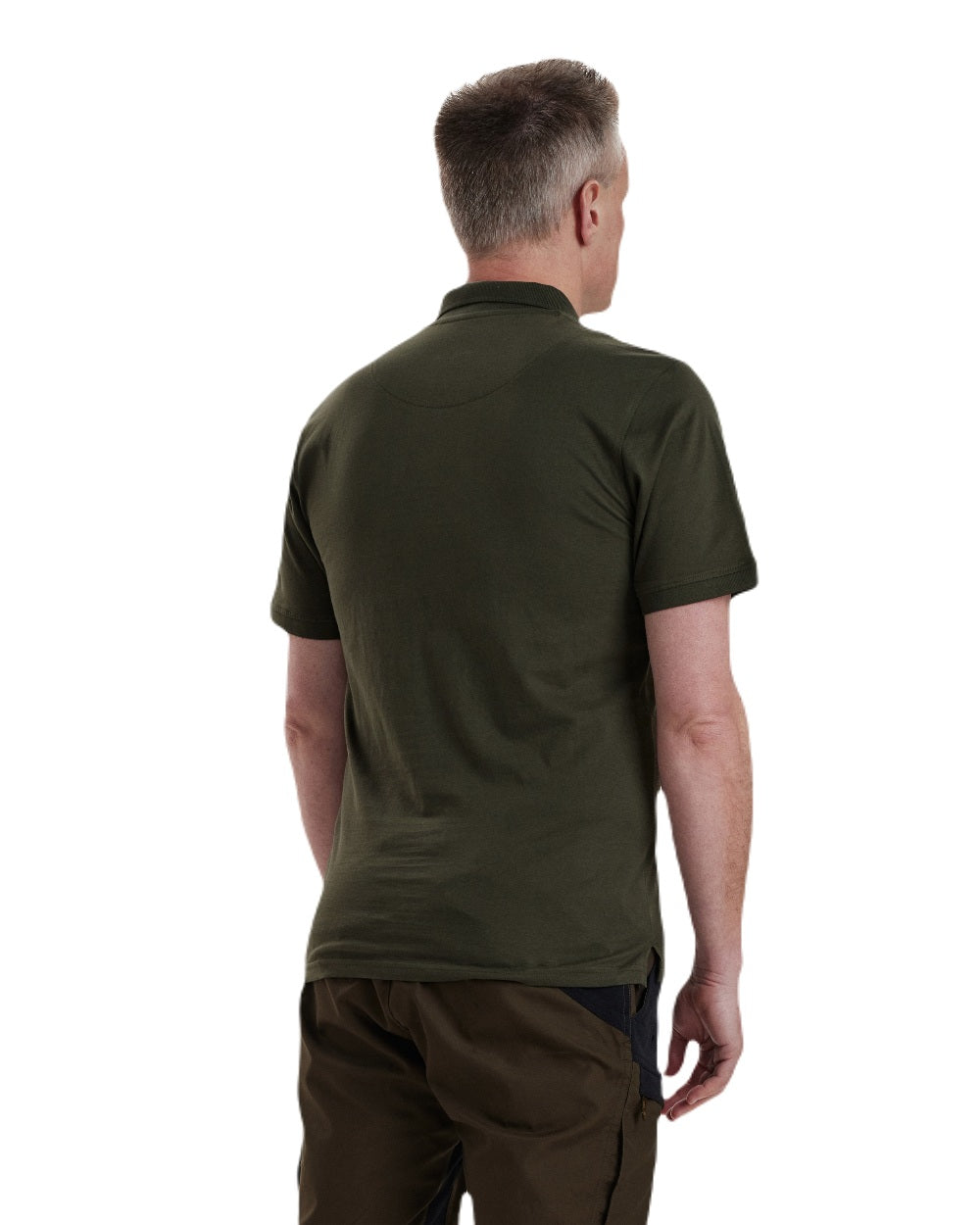 Green coloured Deerhunter Christian Polo Shirt on white background