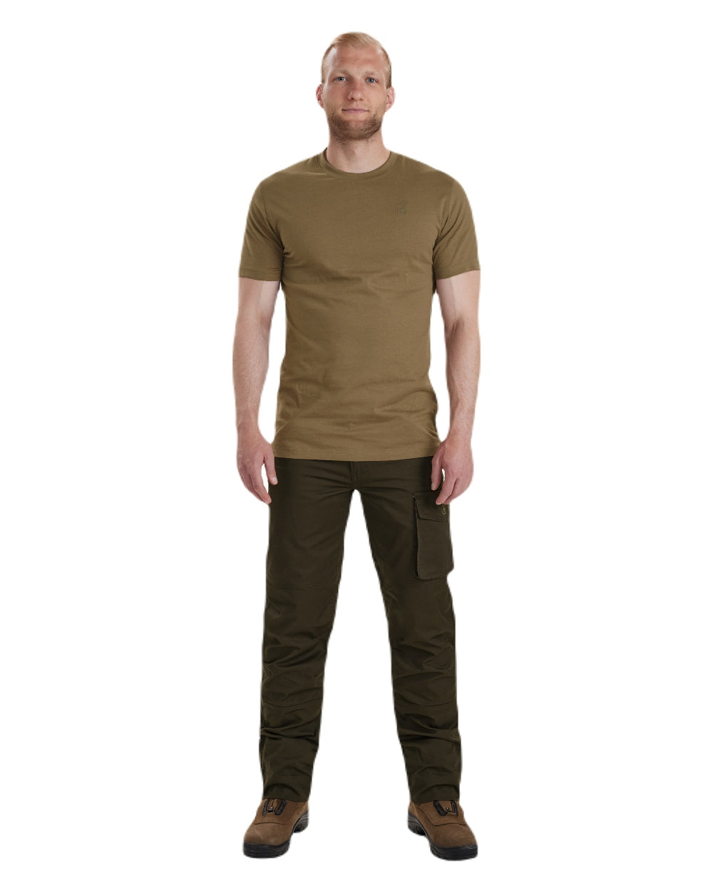 Driftwood coloured Deerhunter Easton T-Shirt on white background