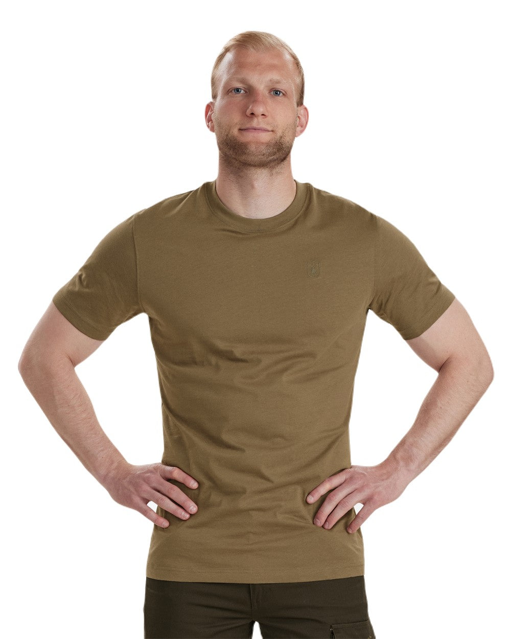 Driftwood coloured Deerhunter Easton T-Shirt on white background