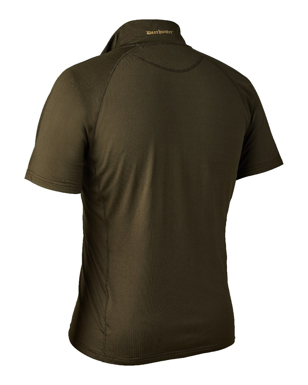 Art Green coloured Deerhunter Excape Insulated T-Shirt with Zip-Neck on white background