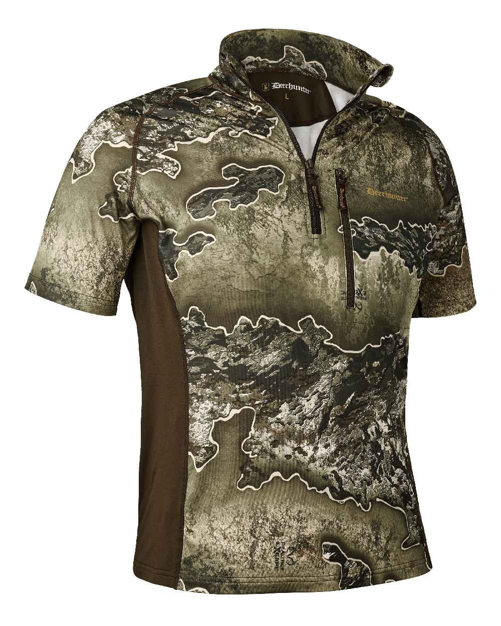 Realtree Excape coloured Deerhunter Excape Insulated T-Shirt with Zip-Neck on white background
