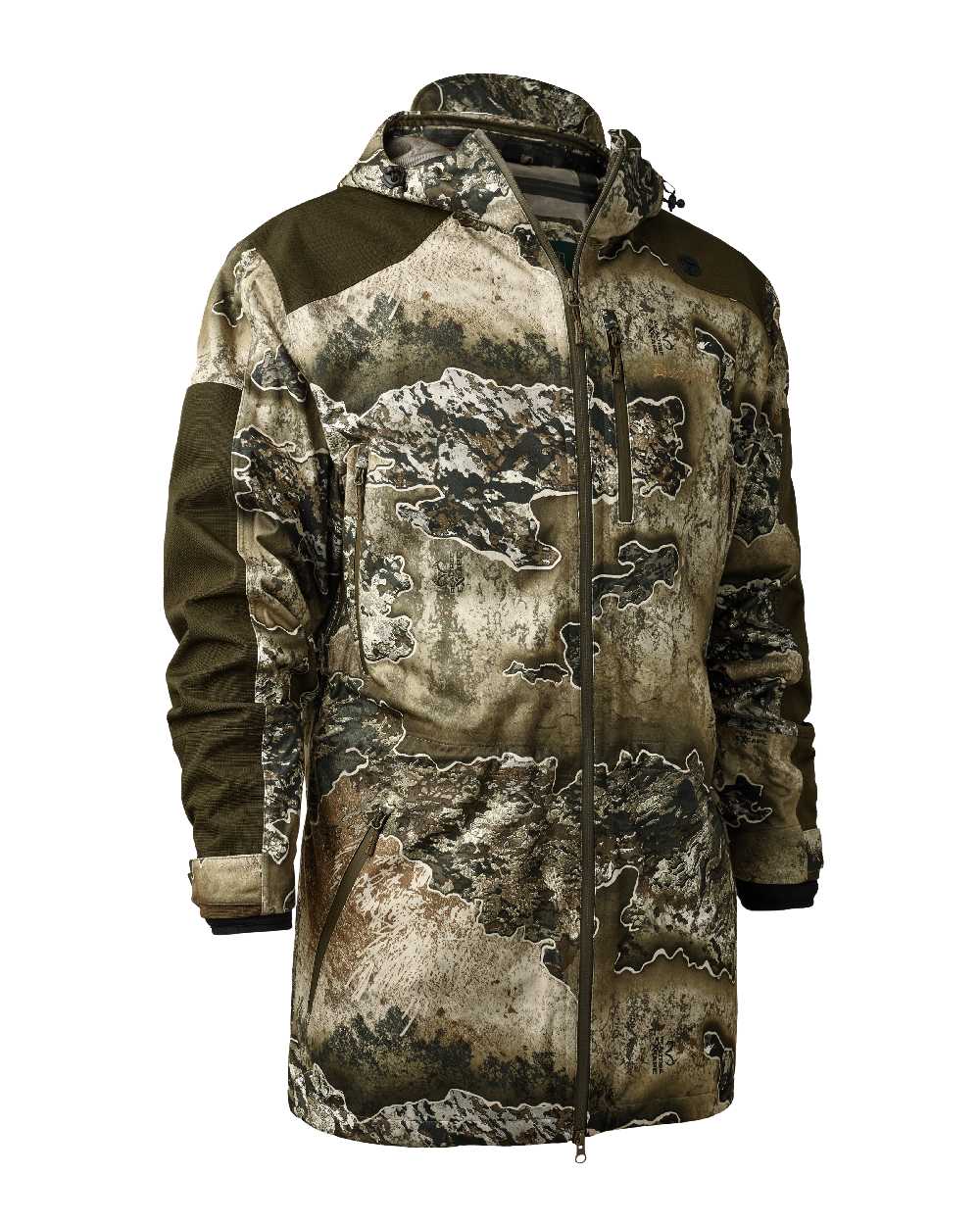 Realtree Excape coloured Deerhunter Excape Waterproof Rain Jacket on white background