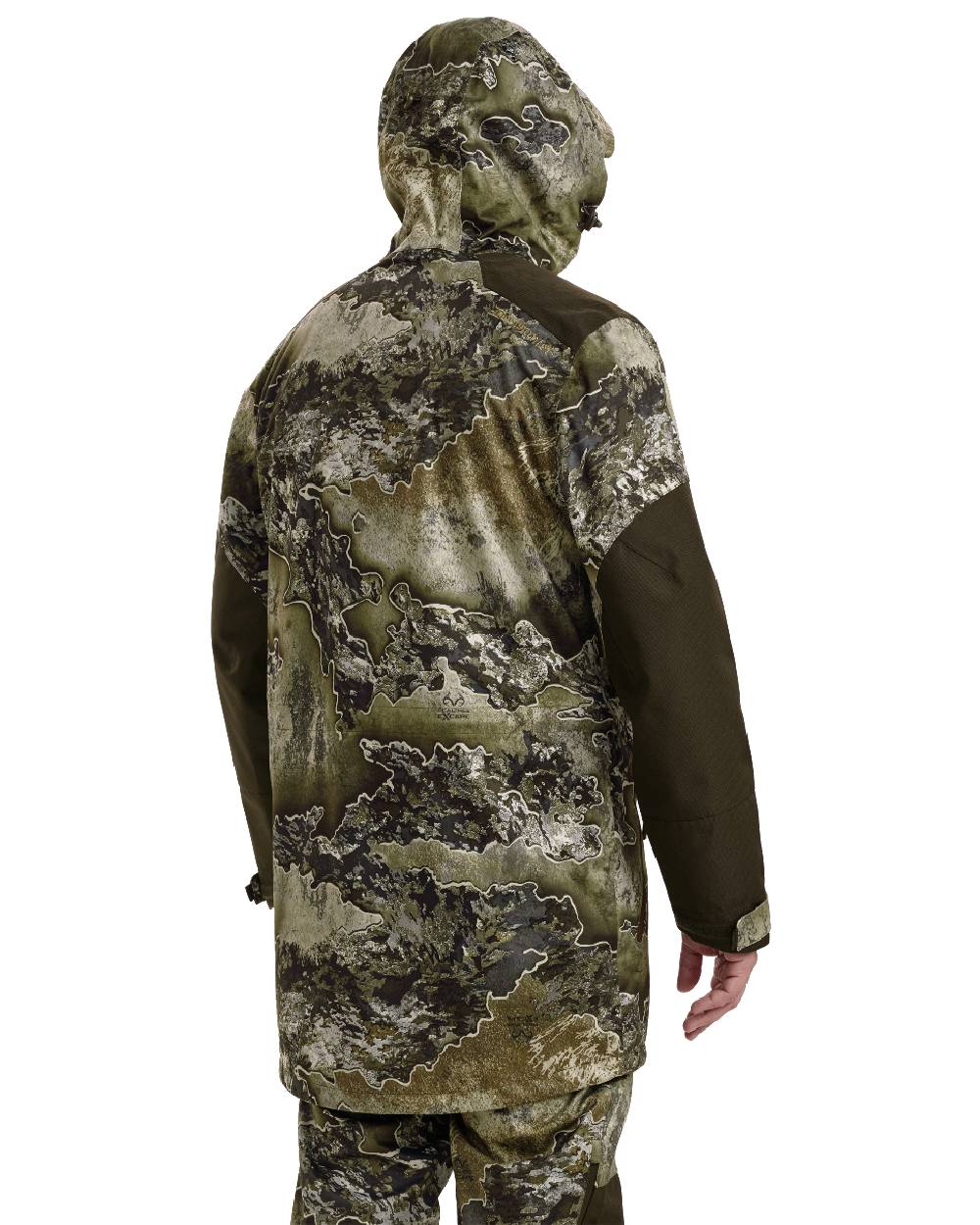 Realtree Excape coloured Deerhunter Excape Waterproof Rain Jacket on white background
