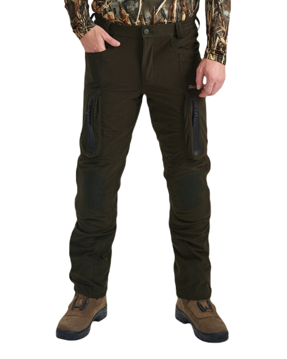 Wood coloured Deerhunter Game Pro Light Trousers on white background
