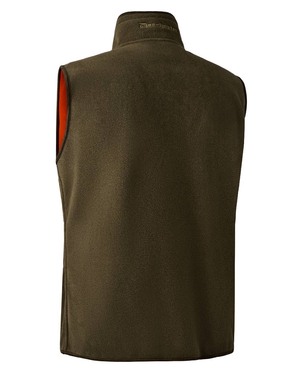 Safety Orange coloured Deerhunter Gamekeeper Reversible Fleece Waistcoat on white background