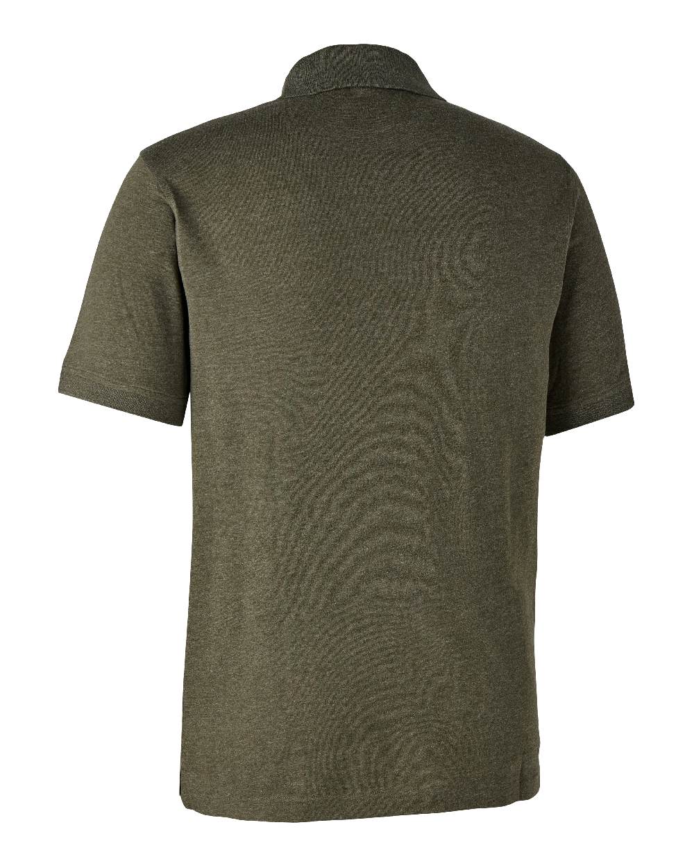 Adventure Green Melange coloured Deerhunter Gunnar Polo Shirt on white background