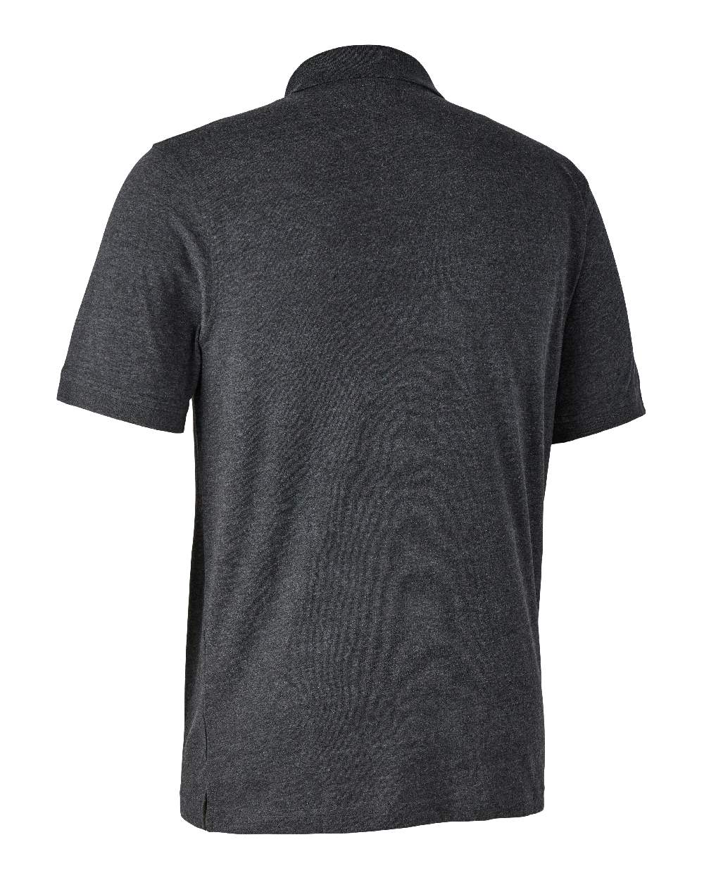 Dark Grey Melange coloured Deerhunter Gunnar Polo Shirt on white background