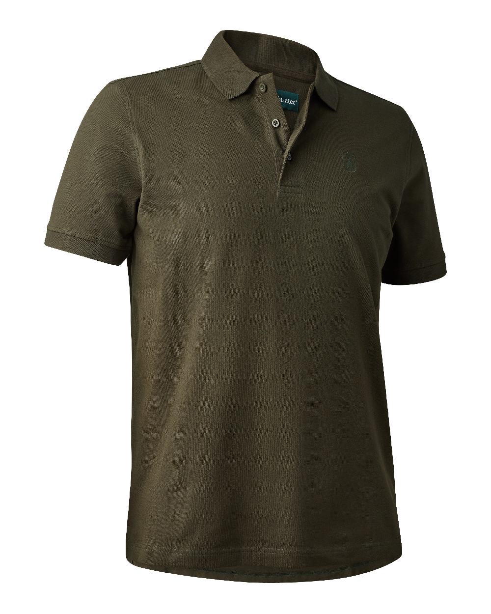 Deep Green Deerhunter Harris Polo Shirt on white background