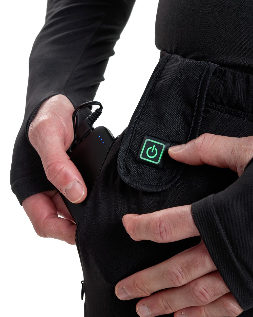 Black coloured Deerhunter Heat Long Johns on white background