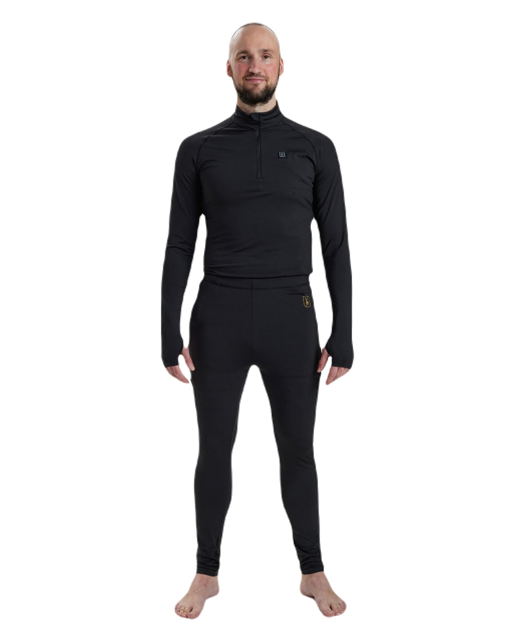 Black coloured Deerhunter Heat Long Johns on white background