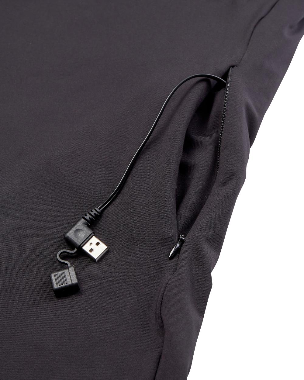 Black coloured Deerhunter Heat Undershirt with Zip Neck on white background