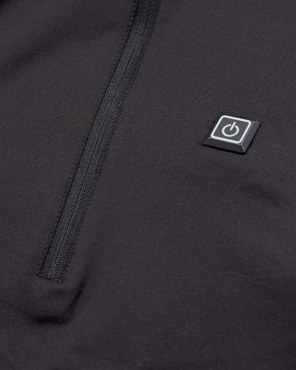 Black coloured Deerhunter Heat Undershirt with Zip Neck on white background