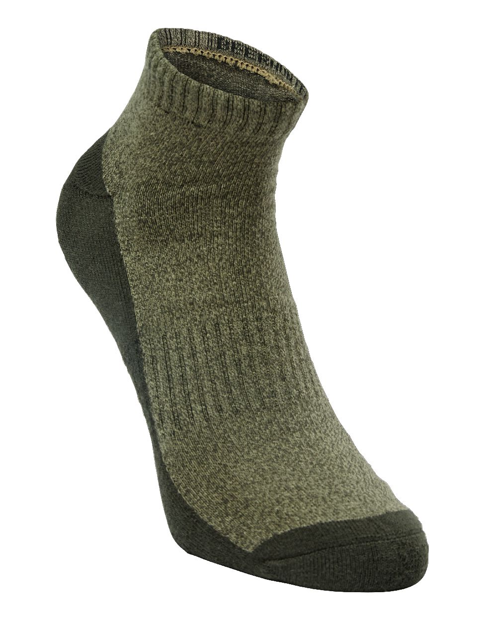 Green coloured Deerhunter Hemp Low Cut Socks on white background