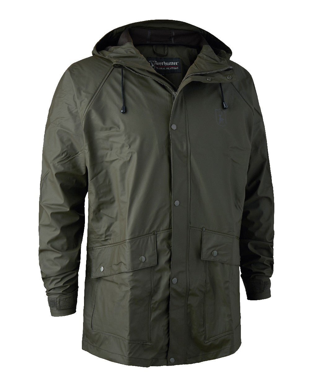 Art Green coloured Deerhunter Hurricane Rain Jacket on white background