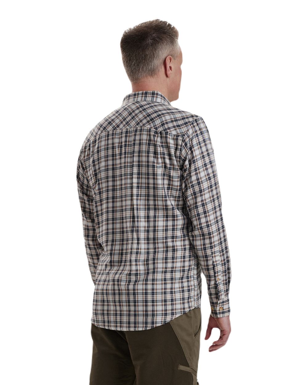 Blue Check coloured Deerhunter Jose Shirt on white background