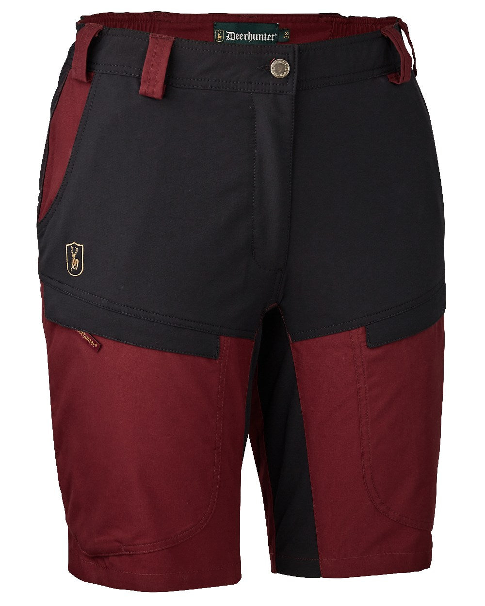 Oxblood Red coloured Deerhunter Lady Ann Shorts on white background