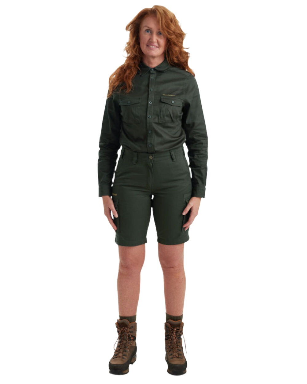 Timber coloured Deerhunter Lady Atlas Shorts on white background