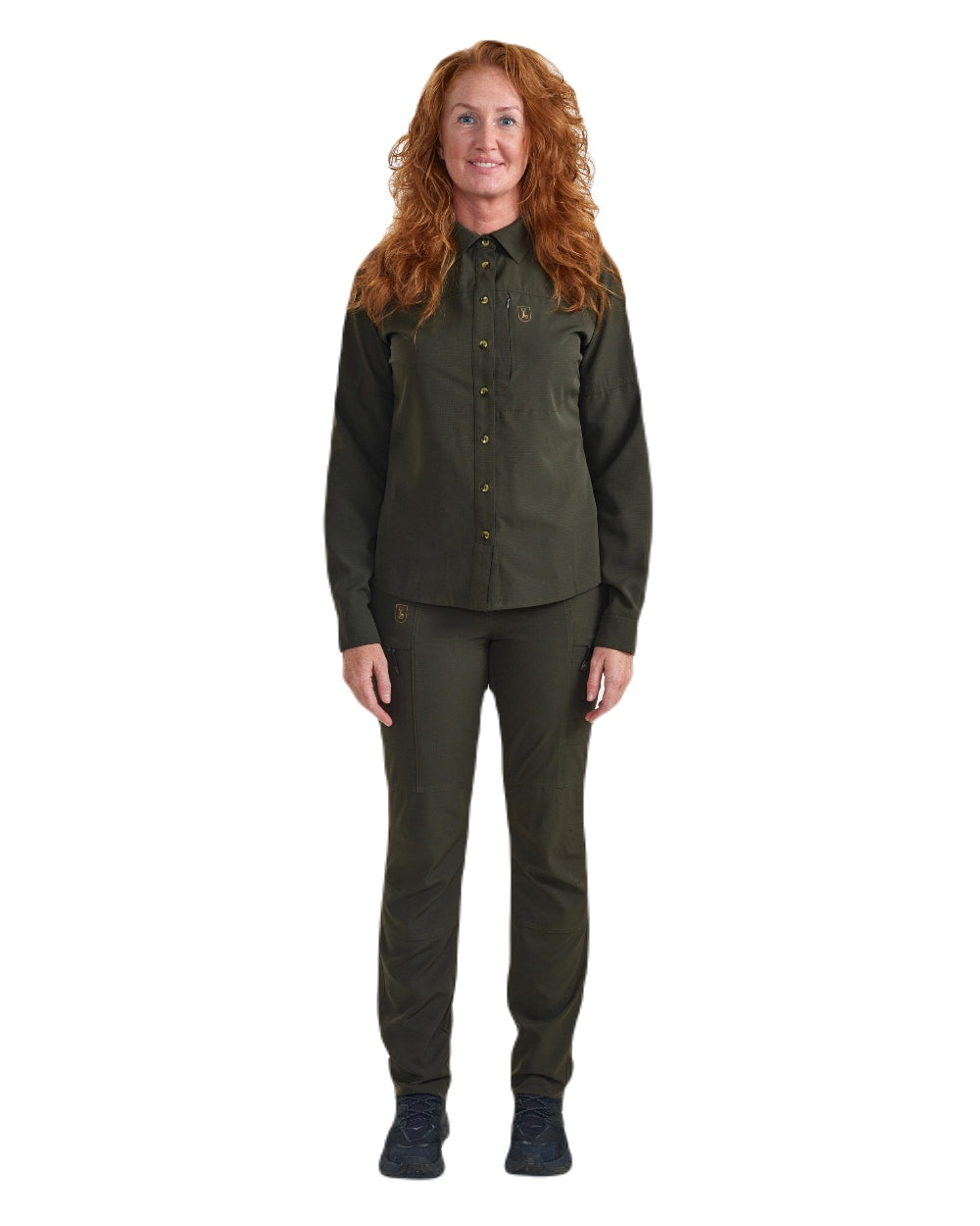Forest Green coloured Deerhunter Lady Canopy Shirt on white background