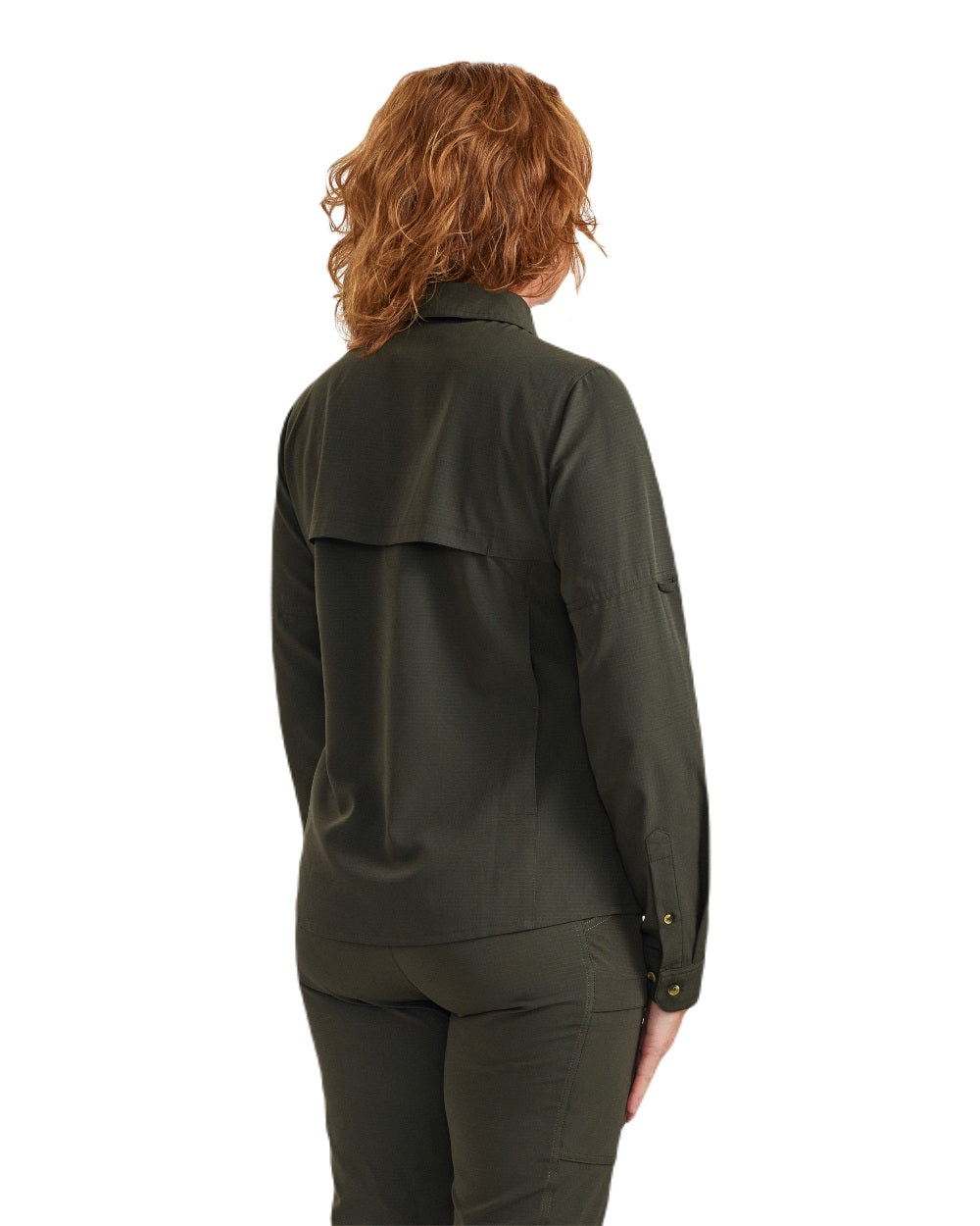 Forest Green coloured Deerhunter Lady Canopy Shirt on white background