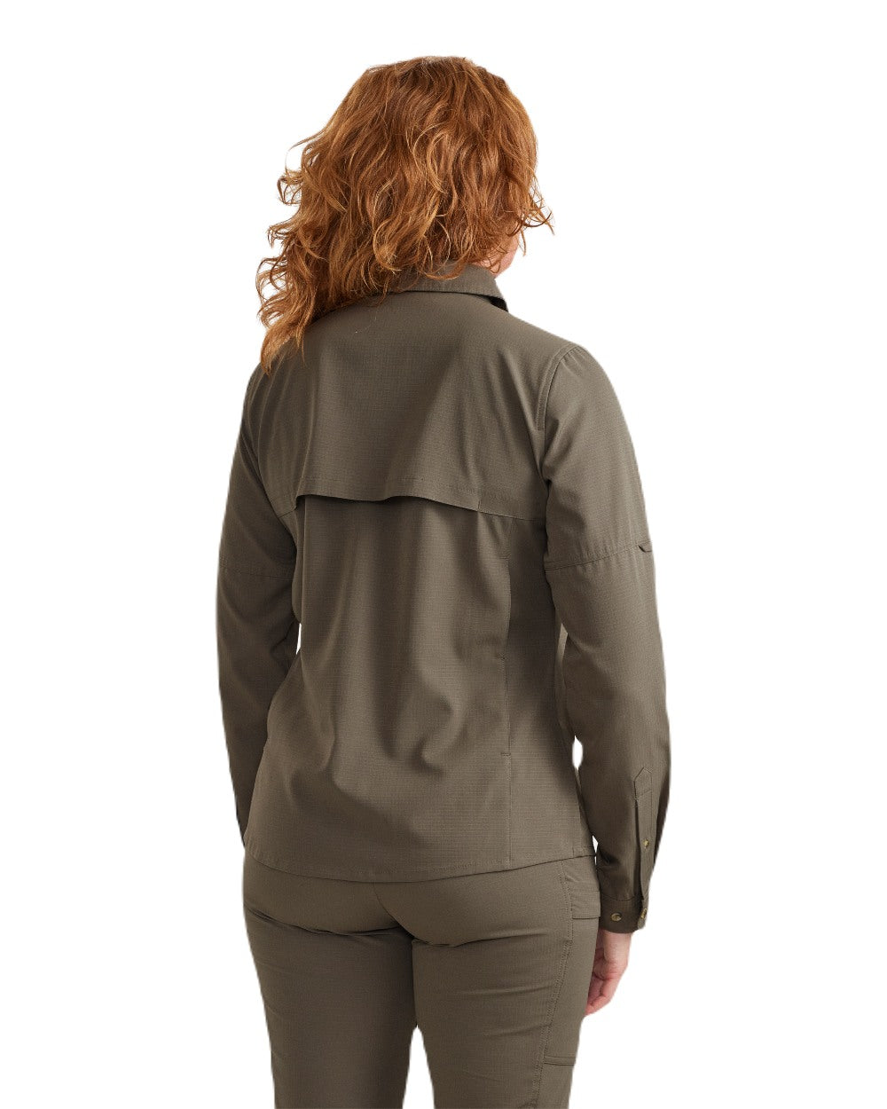 Stone Grey coloured Deerhunter Lady Canopy Shirt on white background