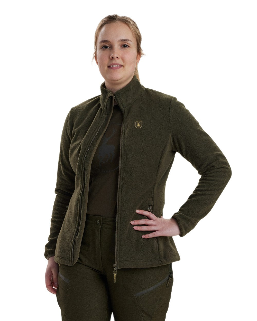 Beluga coloured Deerhunter Lady Chasse Fleece Jacket on white background