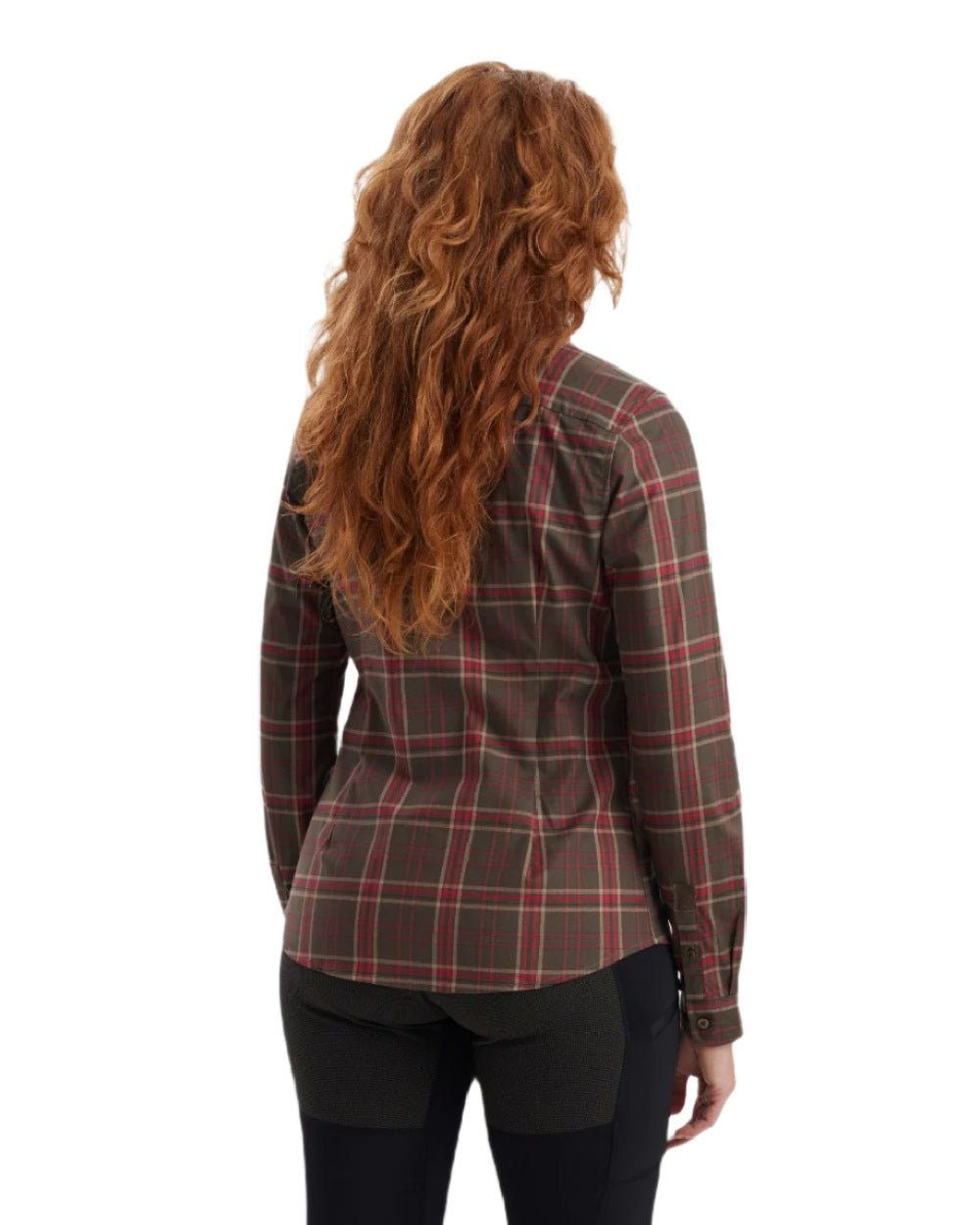 Green Check coloured Deerhunter Lady Elena Shirt on white background