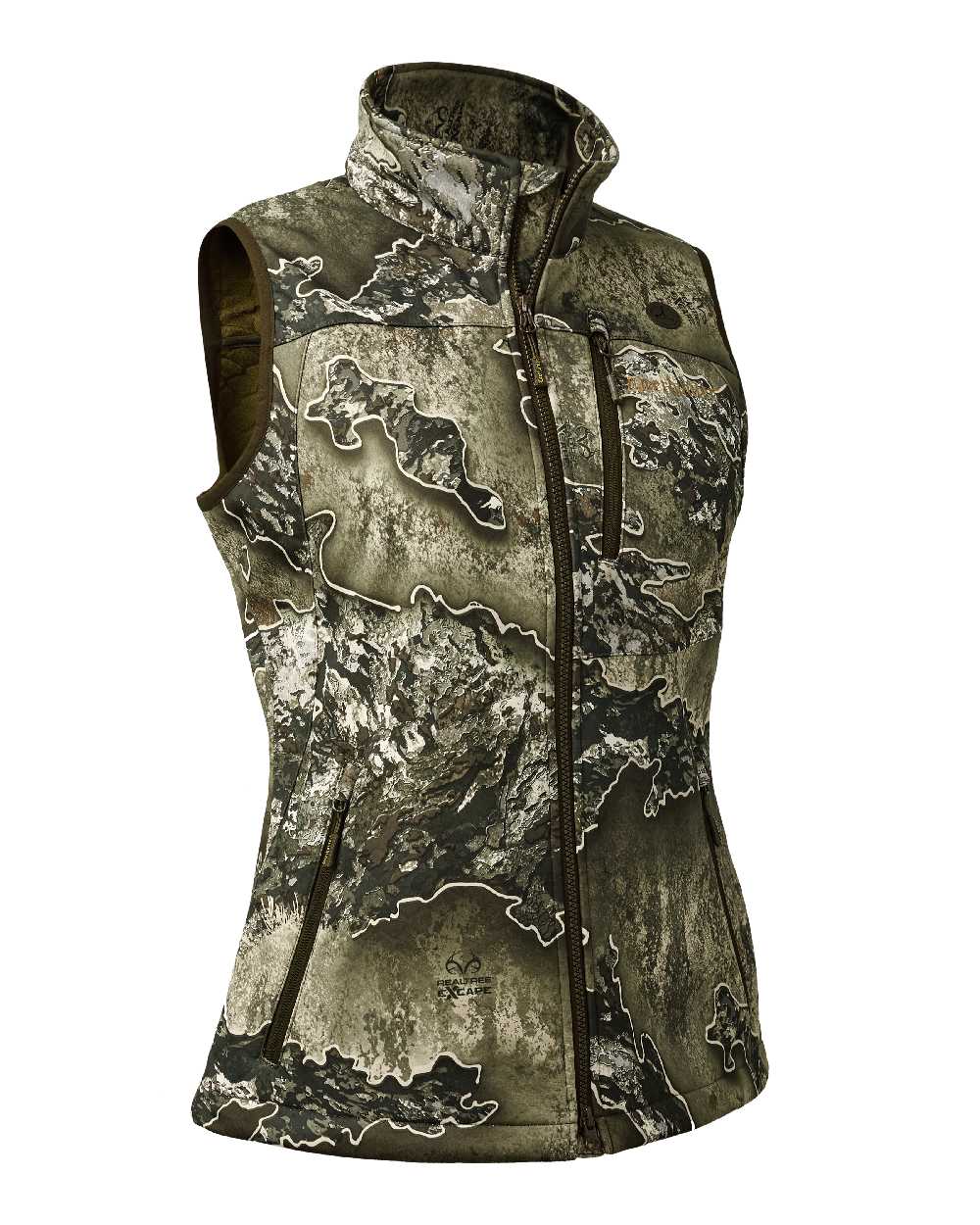 Realtree Excape coloured Deerhunter Lady Excape Softshell Waistcoat on white background