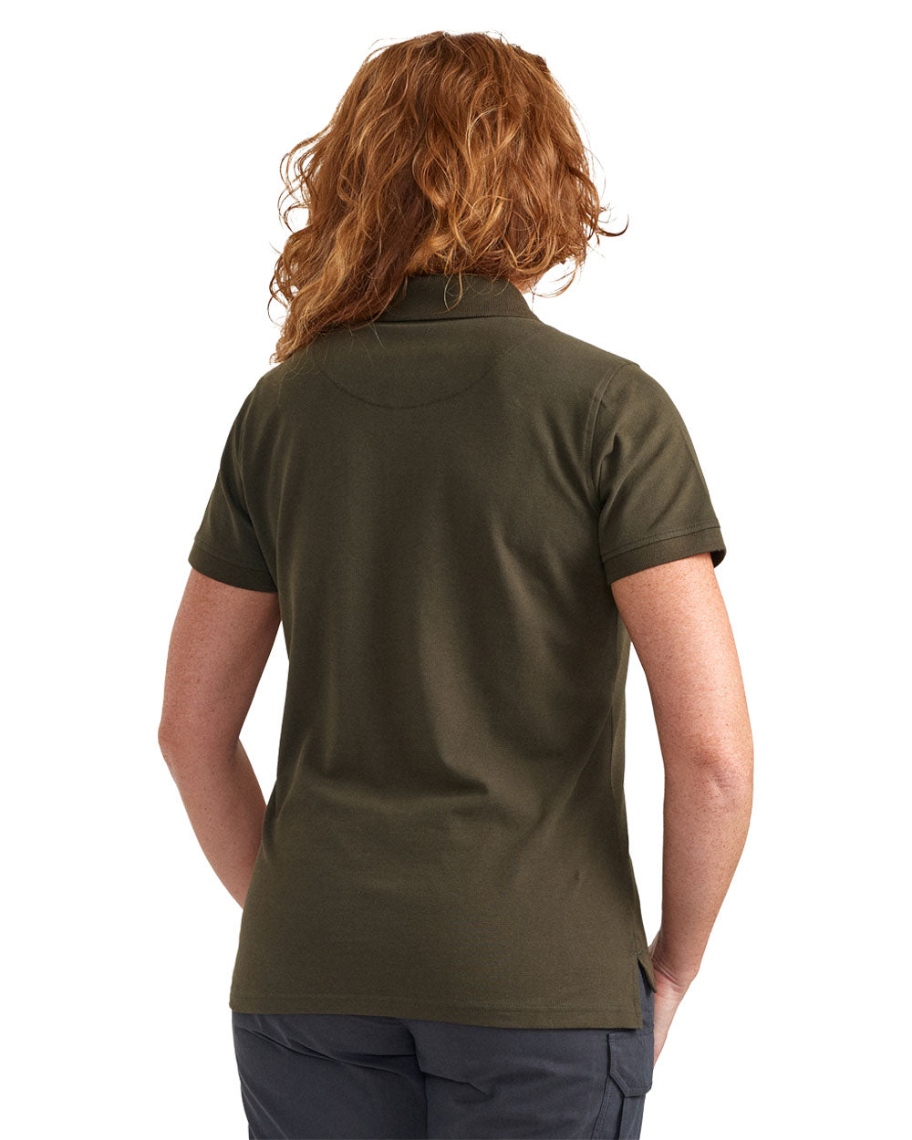 Deep Green coloured Deerhunter Harriet Polo Shirt on white background